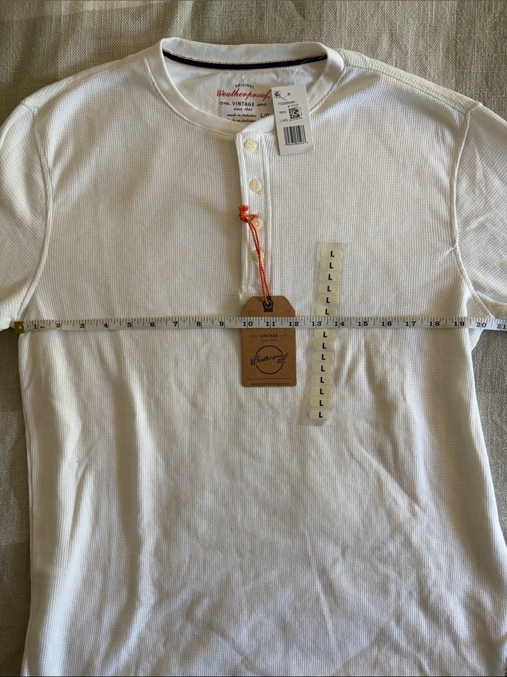 Weatherproof Vintage Men's White Long-Sleeve Henley - Picture 6 of 7